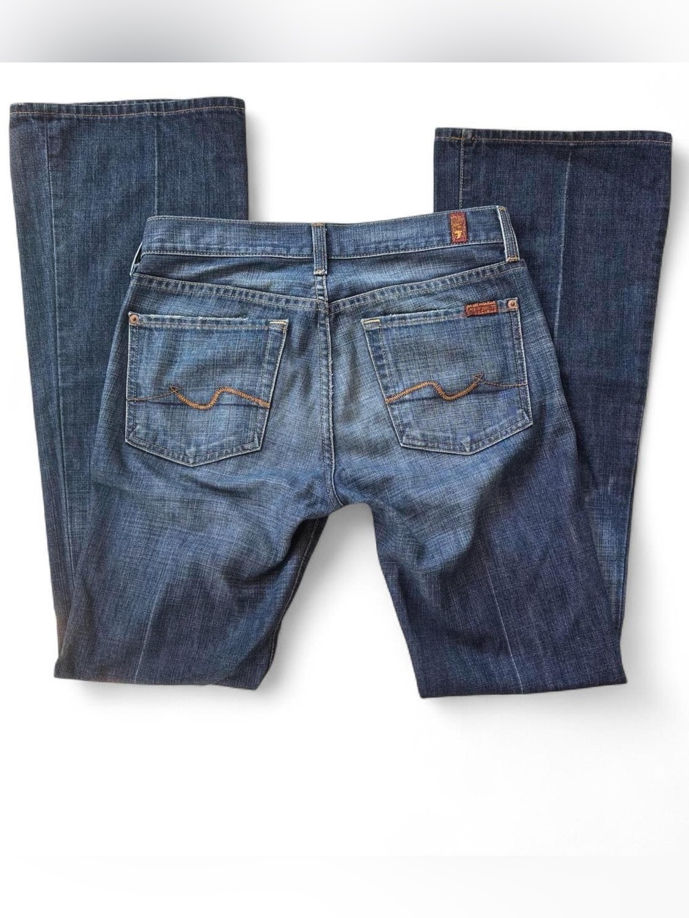 Vintage Y2K 7 For All Mankind by Jerome Dahan Jeans Low Rise Flare Made USA 27